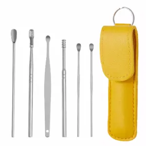 Faith Portable Ear Wax Removal Kit with Leather Case - Ear Cleaning Tool Set
