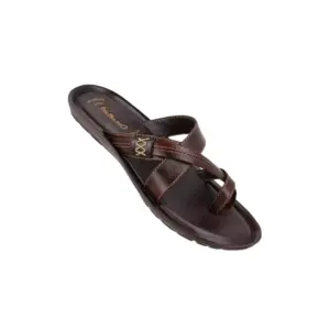 Walkaroo Men's Sandal Brown, 41X45, Faux Leather Upper, Adjustable Strap, Lightweight Daily Indoor & Outdoor Wear 13322BR