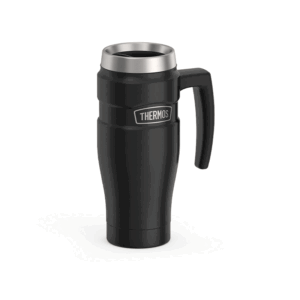 Thermos Travel Mug Matte 470ml Black Stanless Steel Vacuum Insulation SK1000BK