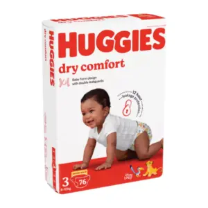 Huggies Nappies Dry Comfort Jumbo Size 3 60pcs (Pack of 2)