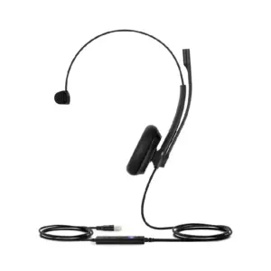 Yealink Wired Monaural Headset with Microphone, Noise Cancellation, Controller, USB-A, UH34 LITE Mono UC