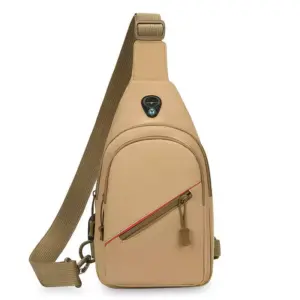 Generic Men's Travel Crossbody Bag Chest Bag Khakhi Zr557