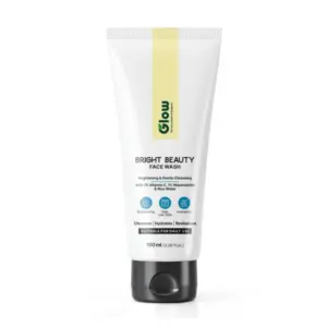 Glow Face Wash 100ml with 1% Vitamin C, 1% Niacinamide & Rice Water for Brighter & Healthier Skin Gently Cleanses, Hydrates & Revitalizes for Daily Use
