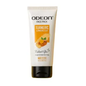 Odeon Turmeric & Mineral Clay Face Pack, 50g, Deep Cleansing, Oil Control and Skin Brightening Mask OFPTM