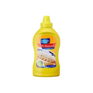 American Garden Yellow Mustard Squeeze, US Classic, Gluten Free, Vegan 397g (Pack of 12)
