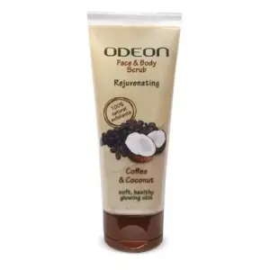 Odeon Face & Body Scrub, Rejuvenating Coffee & Coconut,100ml, Exfoliating & Skin Revitalizing Scrub OFBSR100