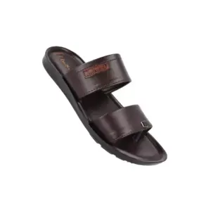 Walkaroo Men's Sandal Brown, 41X45, Faux Leather Upper, Adjustable Strap, Lightweight Daily Indoor & Outdoor Wear WG5399BR