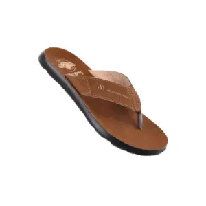 Walkaroo Men's Sandal Solid Thong, Tan, 41X45, Lightweight PU Sole, Slip-On Comfort, Durable Casual & Outdoor Wear WTG5004TN