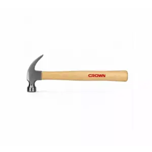 Crown Professional Crown Claw Hammer with Forged Steel Head, Ergonomic Anti-Slip Handle & Nail Pulling Design CPHHC-WHA16