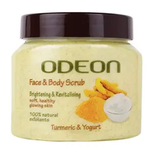 Odeon Face & Body Scrub, 300ml, Brightening & Revitalising, Turmeric & Yogurt OFBSBR300