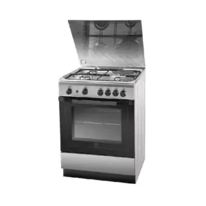 Generic Indesit Freestanding Cooker Range 60x60cm with 3 Gas Burners & 1 Electric Hot Plate, Stainless Steel I6MG1G(X)