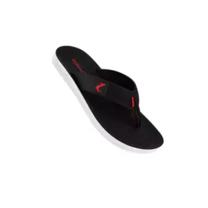 Walkaroo Men's Sandal Solid Thong, Black Red, 41X45, Water Resistant Faux Leather, Adjustable Strap, Lightweight Outdoor Comfort WG5020BKRD