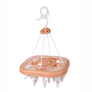 Nadstar1 Cloth Hanger 20 Clips Drying Clip Laundry Drying Rack Clothes Hanger with Clips LX-8007