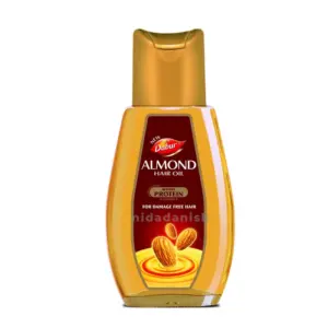 Dabur Almond Hair Oil Damage Protection, Non Sticky Formula with Almonds, Soya Protein & Vitamin E, For Soft & Shiny Hair, 200ml