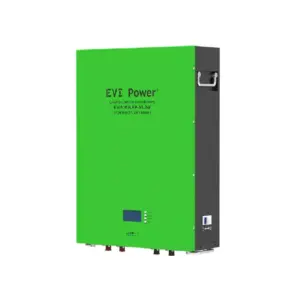 EVI Power Wall Mount Lithium Solar Battery 100Ah 51.2V with Build-in BMS & LCD, 7000 Cycles EVIA100LFP-51.2W