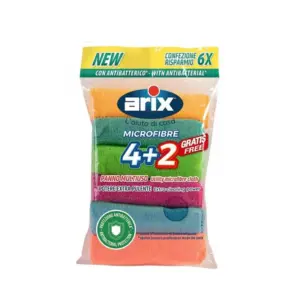 Arix Utility Microfibre Cloth Antibacterial 6pcs Set 28609 (Pack of 3)