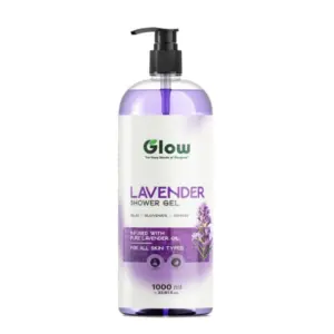 Glow Shower Gel 1L Pure Lavender Oil for Relaxed & Rejuvenated Skin Refreshes & Nourishes the Skin Infused with Pure Lavender Oil