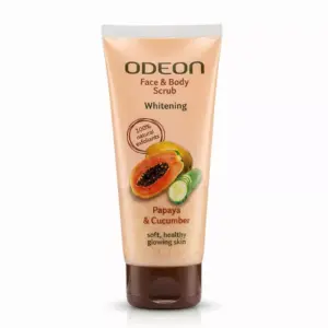 Odeon Face & Body Scrub, Whitening Papaya & Cucumber, 100ml, Brightening & Refreshing Exfoliating Scrub OFBSW100