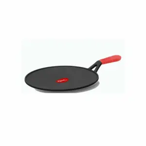 Pigeon Tawa 25cm Imperi Cast Iron Concave , Free Silicone Grip, Pre-Seasoned,100% Toxin-Free Tava, Naturally Nonstick SAP 15183