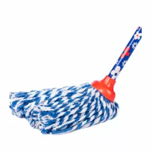 TBP Plastic Socket Bi-Color Cotton Mop with Handle 245g 1833-C Pack of 48