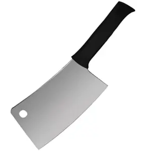 Naim Handmade Long Handle Black Cleaver Heavy Duty Stainless Steel Meat & Bone Chopper with Ergonomic Grip NM-2202
