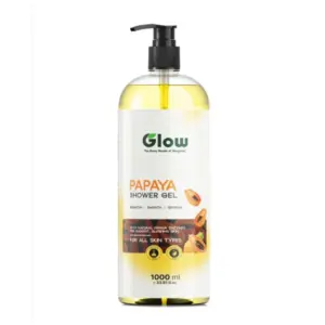 Glow Shower Gel 1L Natural Papaya Enzymes for Radiant & Glowing Skin Brightens & Smooths the Skin Enriched with Natural Papaya Enzymes