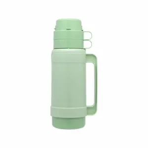 Thermos Flask Traditional Green 1000ml Light Mondial Glass vacuum Insulated Flask 32-100GR