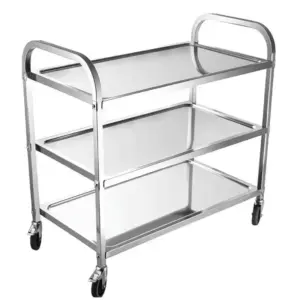 Hotel Appliances Generic Commercial Food Serving Trolley Stainless Steel 3 Tier