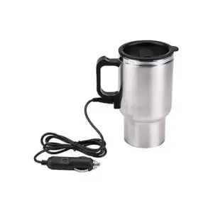 Faith Vehicle Heating Cup - 500ml Electric Car Kettle, Ideal for Camping and Travel, Perfect for Water, Coffee, and Milk, 12V Stainless Steel Thermal Mug.
