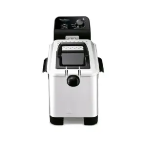 Moulinex Electric Fryer 3L,1.2 Kg, Steel Body, Semi-Pro Fryer with Cool Zone Technology, Adjustable Thermostat, Permanent Metallic Filter, Fast Heating System AM333027