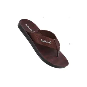 Walkaroo Men's Sandal Solid Thong, Brown, 41X45, PU Sole, Slip-On Design, Lightweight Durable Comfort, Casual & Ethnic Wear WG5002BR