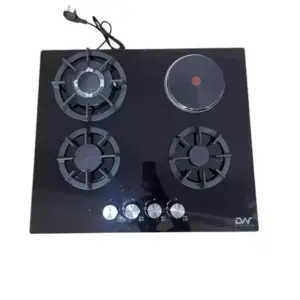 DigiWave Digi Wave Hob 3 Gas And 1 Hotplate Burner with Auto Ignition 60x60x 8MM Tempered Glass DWGC 2001