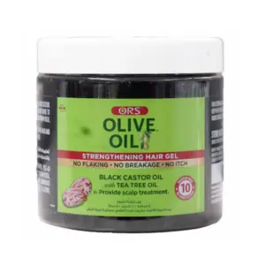 ORS Hair ORS Olive Oil Hair Gel, Black Castor Oil, 250ml, Strong Hold, Moisturizes Hair and Controls Frizz ORSHGBC250