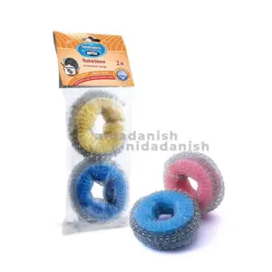 Arix Rub & Shine Sponge with Metal Mesh 2pcs 5510 (Pack of 6Pcs)