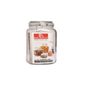 Bon Appetit Glass Jar with Clip 1L Square HM-BA24