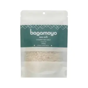 Bagamoyo Sea Salt Bagamoyo Coarse Sea Salt 200g Pouch, Sea Salt, Iodized, Made in Tanzania