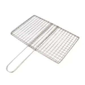 Naim Wire Grill Small Stainless Steel BBQ Satay Fish Meat Portable Outdoor Cooking NM‑2203