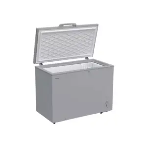 TCL Double Door Chest Freezer 320L, Mechanical Control, Wire Basket, External Handle with Lock, Grey, F320CF