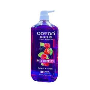 Odeon Shower Gel Mixed Berries Gentle Daily Body Wash with Refreshing Berry Scent, Helps Cleanse, Hydrate & Revitalize Skin 1L