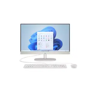 HP 24cr1081nh AIO Desktop PC with 23.8" IPS Display, Core Ultra 7 155U, 8GB DDR5 RAM, 512GB NVME M2 SSD, Keyboard & Mouse, FreeDOS, Shell White D18WQEA