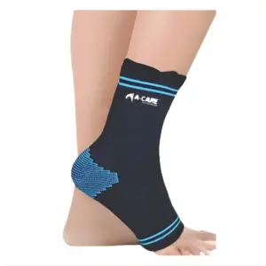 A-Care ACare Anklet Power, Medium, AS-7102, Elastic Ankle Support Brace for Pain Relief & Stability