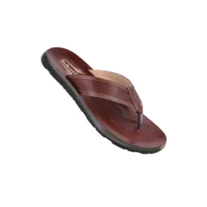 Walkaroo Men's Sandal Solid Thong, Brown, 41X45, Lightweight PU Sole, Slip-On Comfort, Durable Casual & Outdoor Wear WTG5006BR