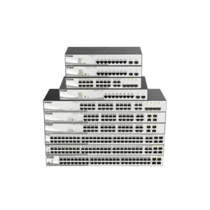 D-Link 48-Port 10/100/1000BaseT PoE + 4 Combo 1000BaseT/SFP ports Web Smart Switch, 370W PoE budget. (802.3af/802.3at support) DGS-1210-52MP