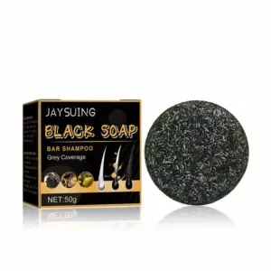 Faith Jaysuing Black Soap Bar, Darkening Hair Shampoo Soap, Grey Coverage, Moisturizing, Cleansing, Refreshing Hair