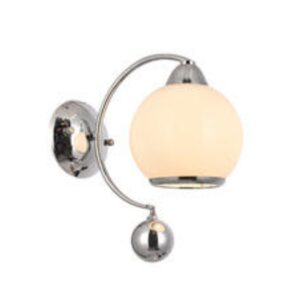 Africab Wall Lamp E27*1 Chrome Iron with White Glass