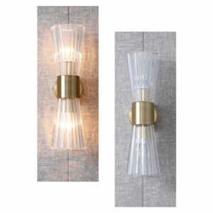 Africab Wall Lamp E14*2 Glass & Iron 10CM Gold Base