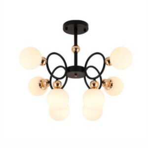 Africab Chandelier Iron+glass Black+gold E27*8 close glass