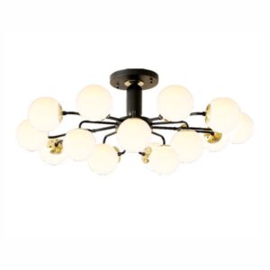 Africab Chandelier Iron+Glass black+gold color E27*12 close glass