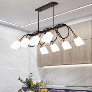 Africab Chandelier Iron+Glass black color E27*8