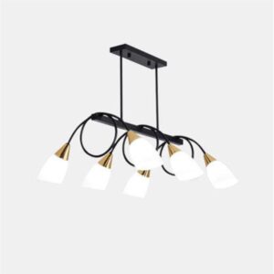 Africab Chandelier Iron+Glass black color E27*6